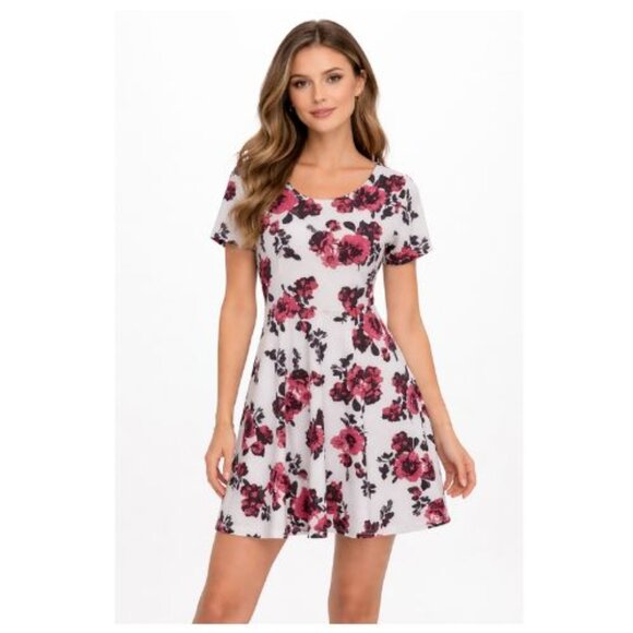 Zink London Dresses & Skirts - ZINK London size S (Off) White red purple pink floral dress short sleeves